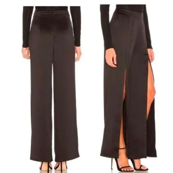 NBD REVOLVE Drew High Slit Silky Satin Party Pant size small NWT - Picture 2 of 4